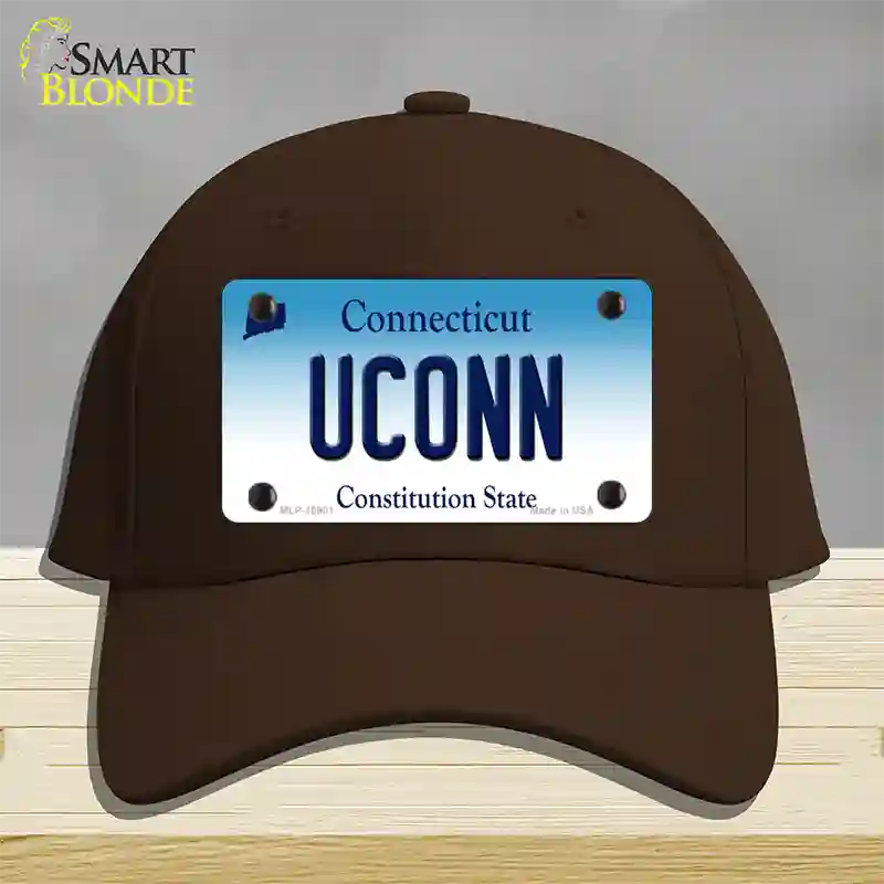 UConn Connecticut Novelty License Plate Hat Cotton / Dark Brown