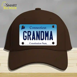 Grandma Connecticut Novelty License Plate Hat Cotton / Dark Brown