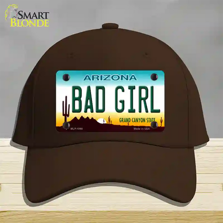 Bad Girl Arizona Novelty License Plate Hat Cotton / Dark Brown