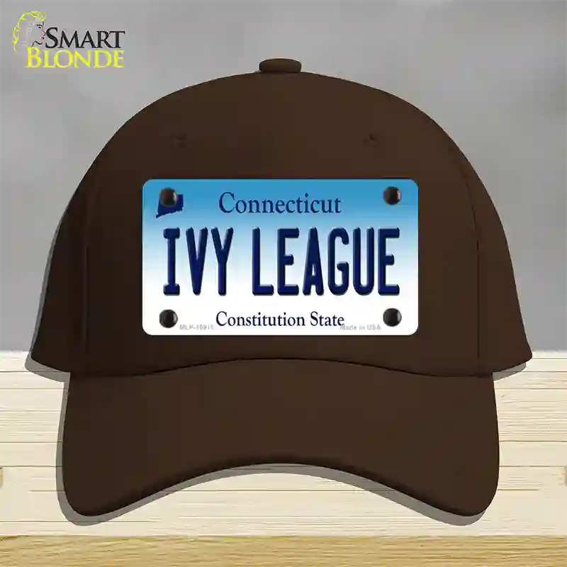 Ivy League Connecticut Novelty License Plate Hat Cotton / Dark Brown