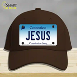 Jesus Connecticut Novelty License Plate Hat Cotton / Dark Brown