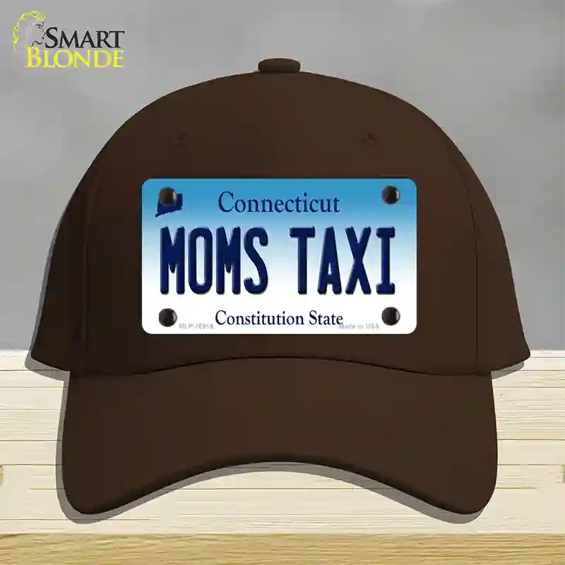 Moms Taxi Connecticut Novelty License Plate Hat Cotton / Dark Brown