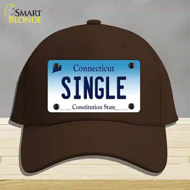 Single Connecticut Novelty License Plate Hat Cotton / Dark Brown