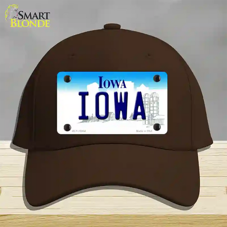 Iowa State Novelty License Plate Hat Cotton / Dark Brown