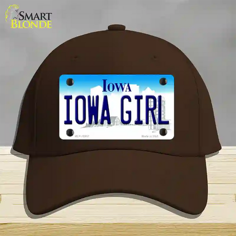 Iowa Girl Iowa Novelty License Plate Hat Cotton / Dark Brown