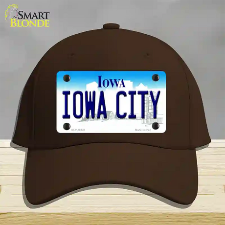 Iowa City Iowa Novelty License Plate Hat Cotton / Dark Brown