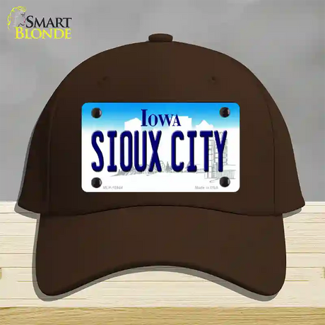 Sioux City Iowa Novelty License Plate Hat Cotton / Dark Brown