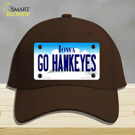 Go Hawkeyes Iowa Novelty License Plate Hat Cotton / Dark Brown