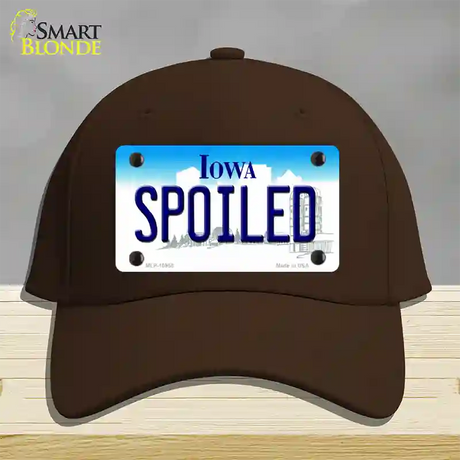 Spoiled Iowa Novelty License Plate Hat Cotton / Dark Brown