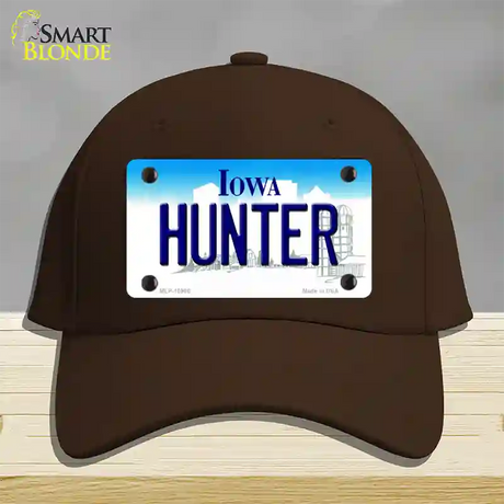 Hunter Iowa Novelty License Plate Hat Cotton / Dark Brown