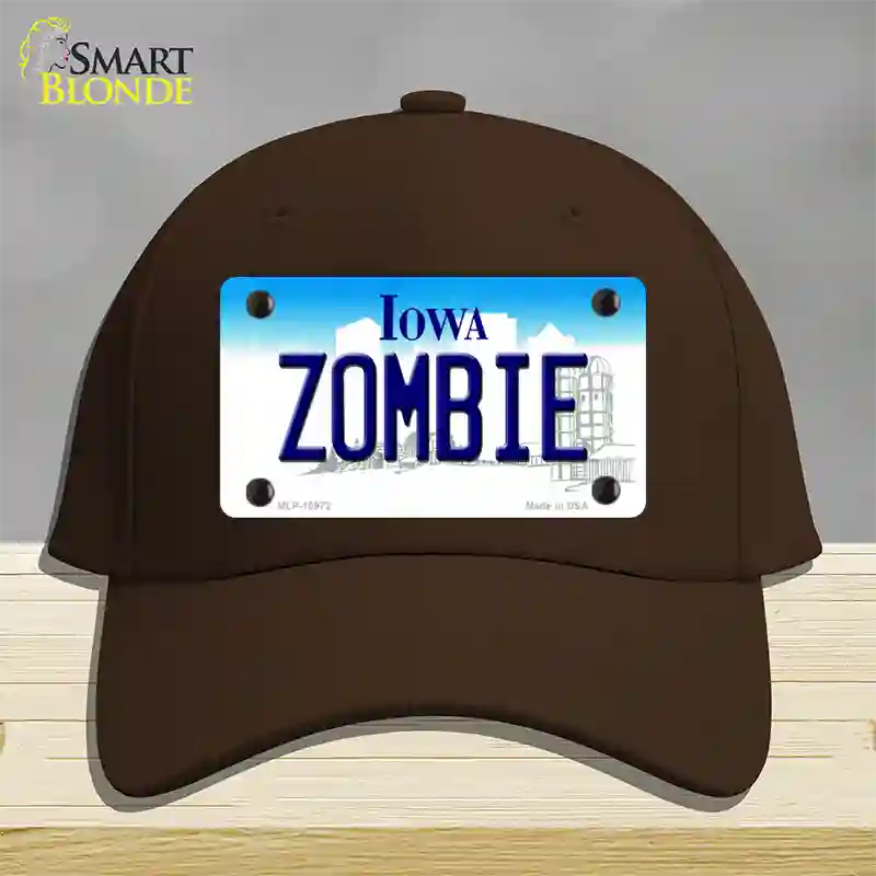 Zombie Iowa Novelty License Plate Hat Cotton / Dark Brown