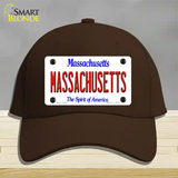 Massachusetts State Novelty License Plate Hat Cotton / Dark Brown