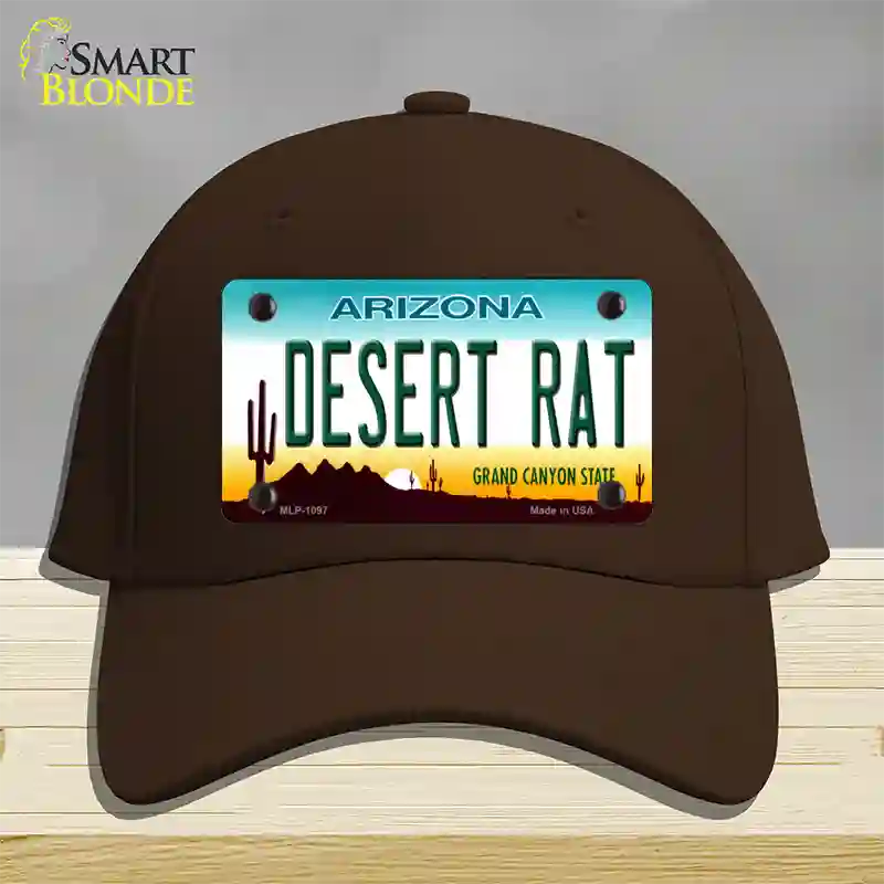 Desert Rat Arizona Novelty License Plate Hat Cotton / Dark Brown