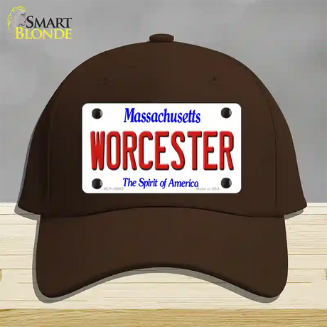 Worcester Massachusetts Novelty License Plate Hat Cotton / Dark Brown