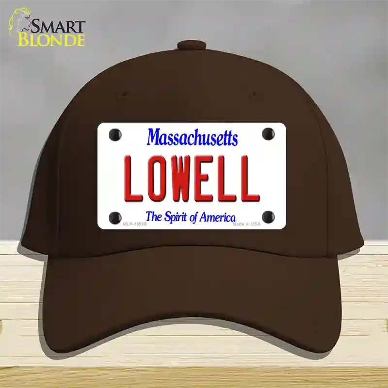 Lowell Massachusetts Novelty License Plate Hat Cotton / Dark Brown