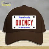 Quincy Massachusetts Novelty License Plate Hat Cotton / Dark Brown