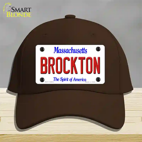 Brockton Massachusetts Novelty License Plate Hat Cotton / Dark Brown