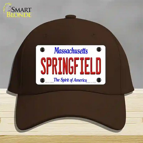 Springfield Massachusetts Novelty License Plate Hat Cotton / Dark Brown