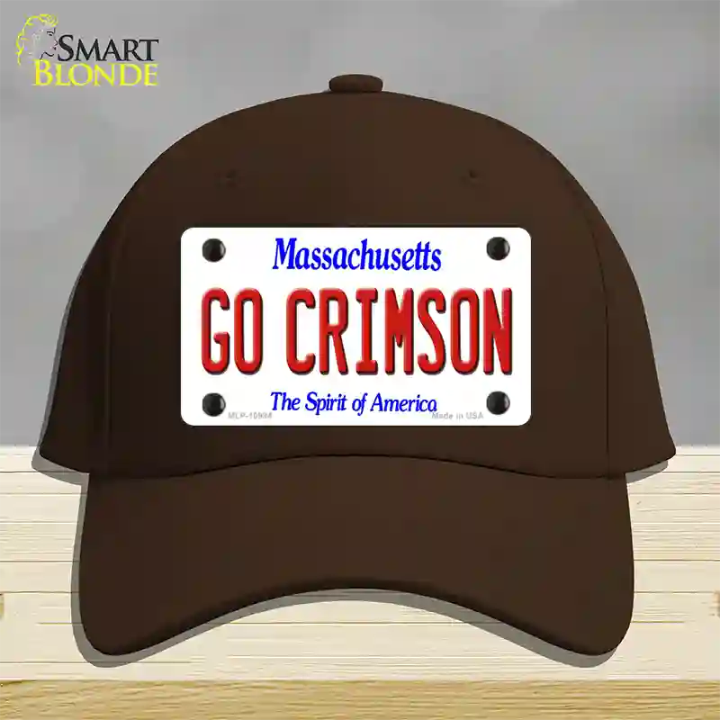 Go Crimson Massachusetts Novelty License Plate Hat Cotton / Dark Brown