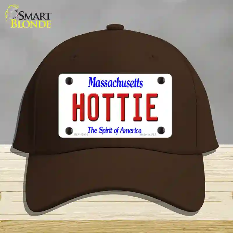 Hottie Massachusetts Novelty License Plate Hat Cotton / Dark Brown