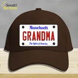 Grandma Massachusetts Novelty License Plate Hat Cotton / Dark Brown