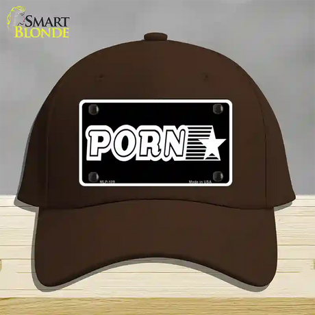 Porn Star Novelty License Plate Hat Cotton / Dark Brown