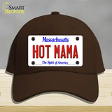 Hot Mama Massachusetts Novelty License Plate Hat Cotton / Dark Brown