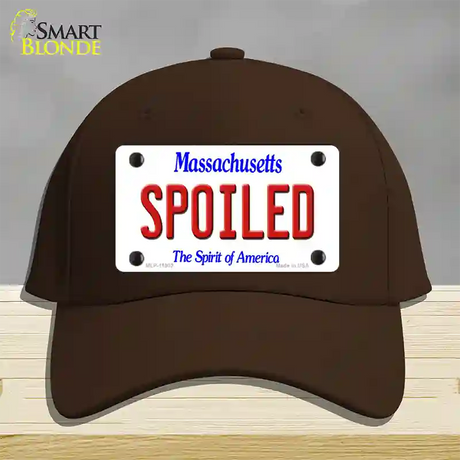 Spoiled Massachusetts Novelty License Plate Hat Cotton / Dark Brown