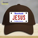 Jesus Massachusetts Novelty License Plate Hat Cotton / Dark Brown