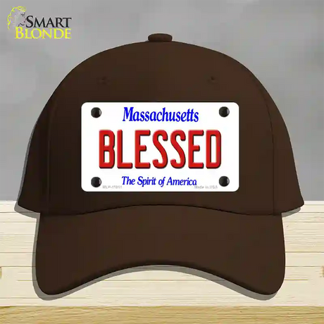 Blessed Massachusetts Novelty License Plate Hat Cotton / Dark Brown