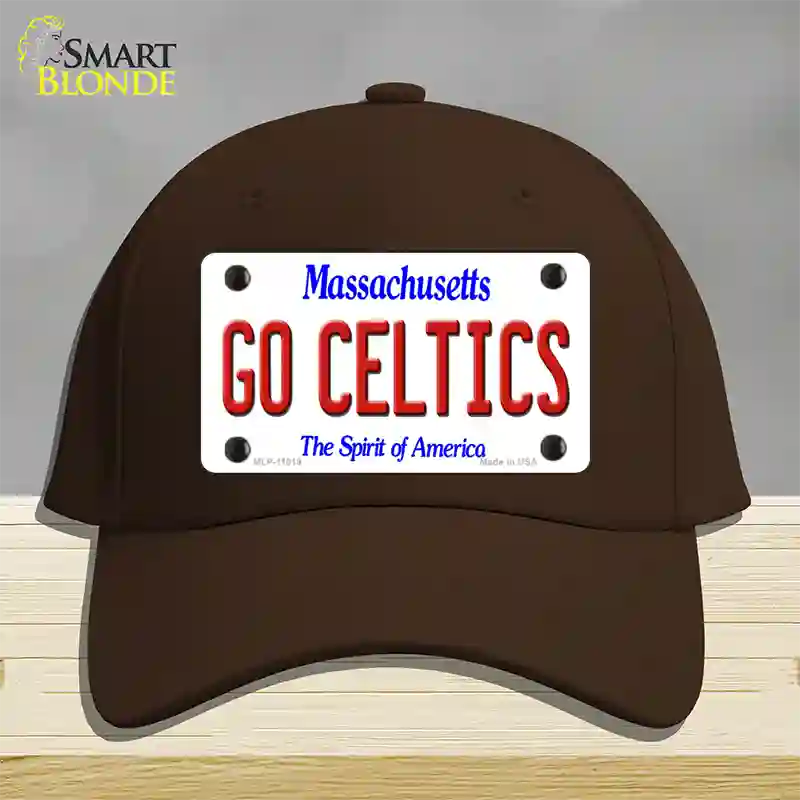 Go Celtics Massachusetts Novelty License Plate Hat Cotton / Dark Brown