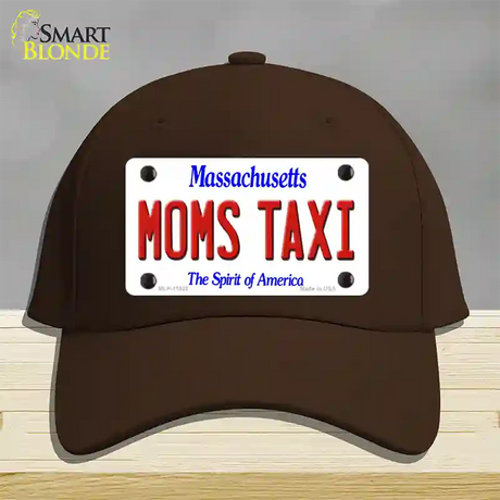 Moms Taxi Massachusetts Novelty License Plate Hat Cotton / Dark Brown