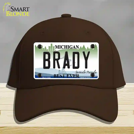 Brady Michigan Novelty License Plate Hat Cotton / Dark Brown