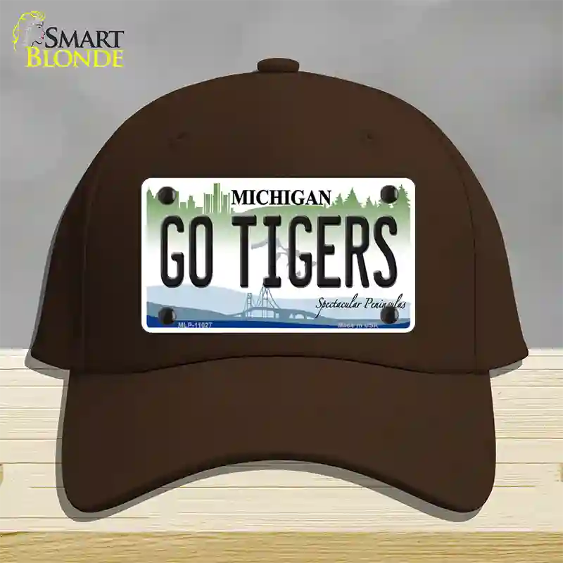 Go Tigers Michigan Novelty License Plate Hat Cotton / Dark Brown