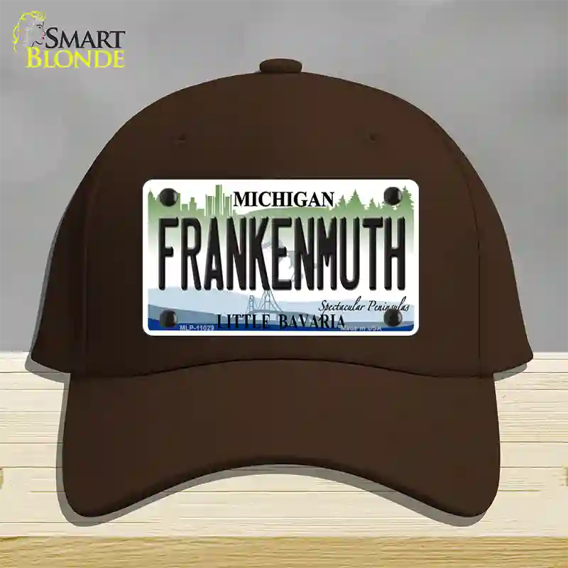 Frankenmuth Michigan Novelty License Plate Hat Cotton / Dark Brown