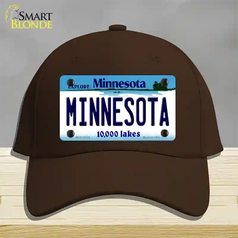 Minnesota State Novelty License Plate Hat Cotton / Dark Brown