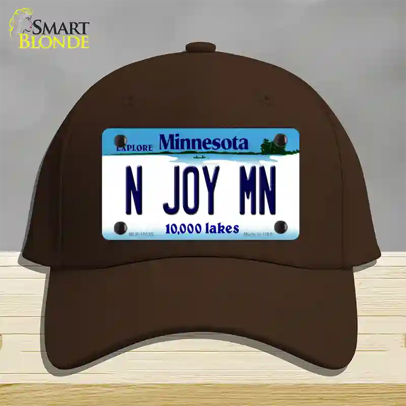 N Joy MN Minnesota Novelty License Plate Hat Cotton / Dark Brown