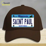 Saint Paul Minnesota State Novelty License Plate Hat Cotton / Dark Brown