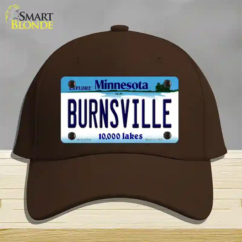 Burnsville Minnesota State Novelty License Plate Hat Cotton / Dark Brown