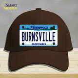 Burnsville Minnesota State Novelty License Plate Hat Cotton / Dark Brown