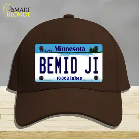 Bemid Ji Minnesota State Novelty License Plate Hat Cotton / Dark Brown