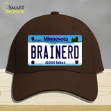 Brainerd Minnesota State Novelty License Plate Hat Cotton / Dark Brown