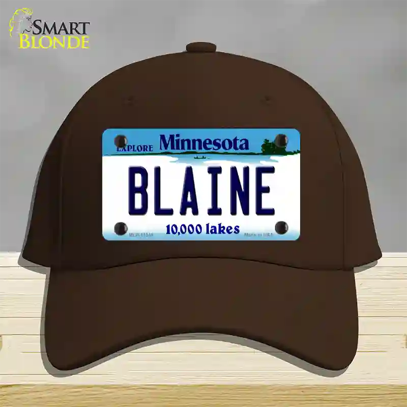 Blaine Minnesota State Novelty License Plate Hat Cotton / Dark Brown