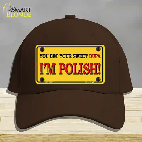 Im Polish Yellow Novelty License Plate Hat Cotton / Dark Brown