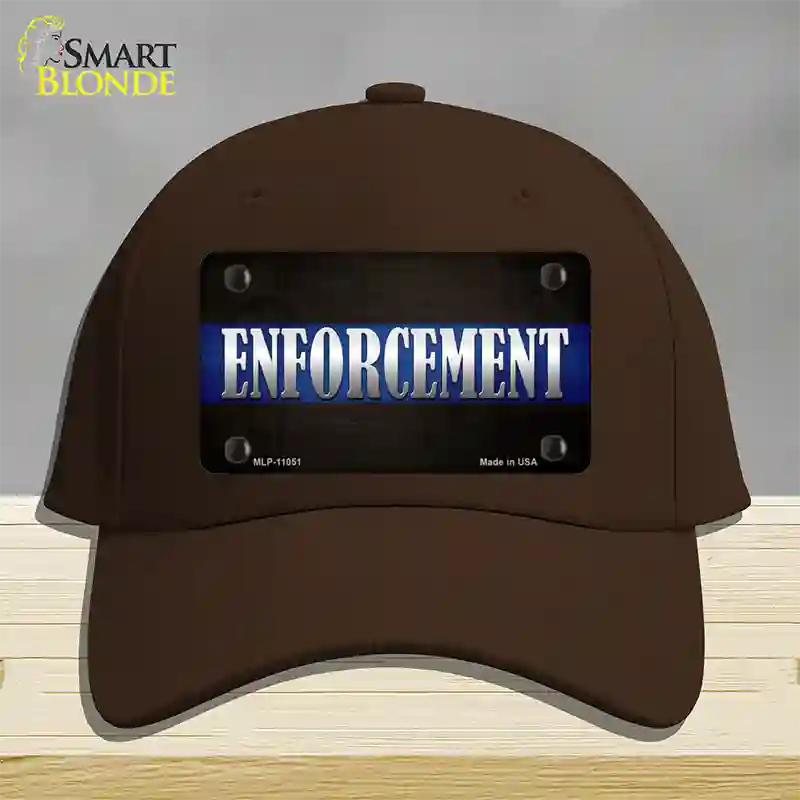 Enforcement Novelty License Plate Hat Cotton / Dark Brown