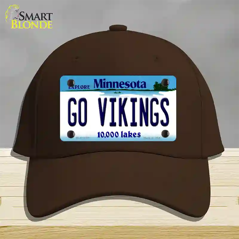 Go Vikings Minnesota Novelty License Plate Hat Cotton / Dark Brown