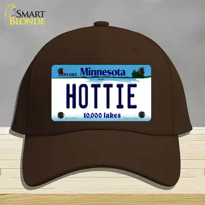 Hottie Minnesota State Novelty License Plate Hat Cotton / Dark Brown