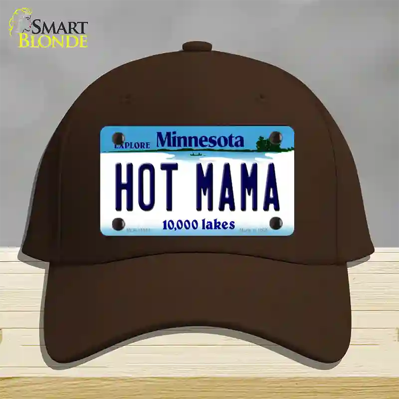 Hot Mama Minnesota State Novelty License Plate Hat Cotton / Dark Brown