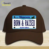 Born and Raised Minnesota State Novelty License Plate Hat Cotton / Dark Brown