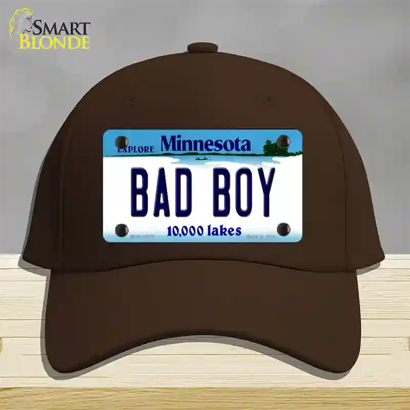 Bad Boy Minnesota State Novelty License Plate Hat Cotton / Dark Brown